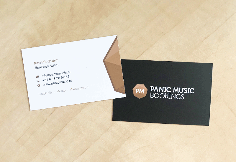 Visitekaartje voor Panic Music Bookings