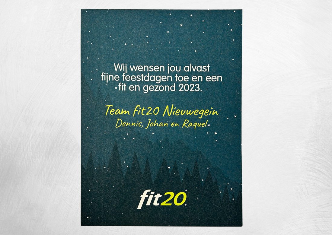 Fit20 Nieuwegein kerstkaart